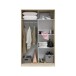 Schwebetürenschrank >TOP< in Canadian Eiche Dekor /Artik Weiß - 120x200x50 (BxHxT)