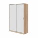 Schwebetürenschrank >TOP< in Canadian Eiche Dekor /Artik Weiß - 120x200x50 (BxHxT)