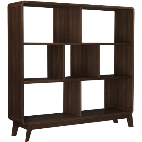 Bücherregal >Janne< in Braun - 122x126x29cm (BxHxT)