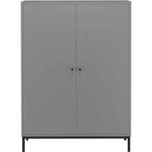 Highboard >Lykke< in Grau - 80x110x35cm (BxHxT)