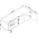 Lowboard >Oskar< in Grau - 140x53x39cm (BxHxT)
