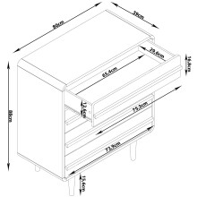 Kommode >Oskar< in Grau - 80x88x39cm (BxHxT)