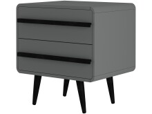 Nachtkommode >Oskar< in Grau - 51x54x39cm (BxHxT)