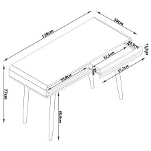 Schreibtisch >Oskar< in Grau - 120x77x50cm (BxHxT)