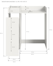 Waschmaschinenumbauschrank >Free< in Weiß - 95x101x60cm (BxHxT)