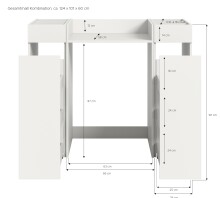 Waschmaschinenumbauschrank >Free< in Weiß - 124x101x60cm (BxHxT)