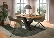 Kulissentisch >Motion< ausziehbar bis 190cm, Grau / Artisan Eiche - 150/190x76x90cm (BxHxT)
