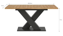 Kulissentisch >Motion< ausziehbar bis 190cm, Grau / Artisan Eiche - 150/190x76x90cm (BxHxT)