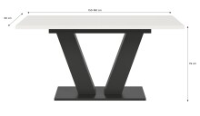 Kulissentisch >Motion< ausziehbar bis 190cm, in Grau / Weiß - 150/190x76x90cm (BxHxT)