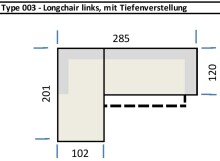 Wohnlandschaft >Starlett< elektr. Sitztiefenverstellung, 3 Kissen, schwarz - 285x99x201 (BxHxT)