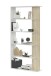 Bücherregal >ALIDA< 5 Fächer, in Artik Weiß / Canadian Eiche Dekor - 90x180x25 (BxHxT)