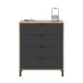 Kommode >ENZO< 4 Schubladen, Nodi Eiche Dekor / Anthrazitgrau - 77,5x93,5x40 (BxHxT)