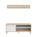 Wohnzimmer-Set >KIKUA PLUS< (4-Teilig) in Canadian Eiche/Artik Weiß - 135x50x40 (BxHxT)