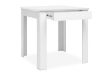 Esstisch >Oslo< mit Schublade, in Weiß - 80x77x80cm (BxHxT)