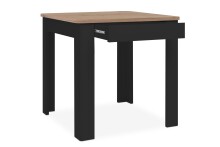 Esstisch >Oslo< mit Schublade, Artisan Oak Dekor / Schwarz - 80x77x80cm (BxHxT)