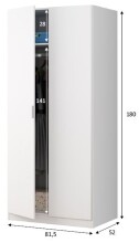 Kleiderschrank >LC-180< 2 Türen, Kleiderstange, Ablageboden, Weiß - 81x180x52 (BxHxT)
