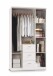 Kleiderschrank >Ward< 3 Türen, Kleiderstange, Böden, Weiß glänzend - 117x203x52 (BxHxT)