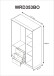 Kleiderschrank >Ward< 3 Türen, Kleiderstange, Böden, Weiß glänzend - 117x203x52 (BxHxT)