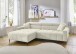 Wohnlandschaft >Stanislaw< elektr. Sitztiefenverstellung, feiner Cord creme - 256x100x180 (BxHxT)