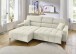 Wohnlandschaft >Stanislaw< elektr. Sitztiefenverstellung, feiner Cord creme - 256x100x180 (BxHxT)