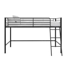 Hochbett >Tore< in Schwarz, Metall - 207x129x130cm (BxHxT)