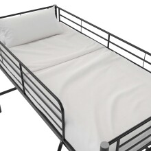 Hochbett >Tore< in Schwarz, Metall - 207x129x130cm (BxHxT)