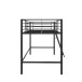 Hochbett >Tore< in Schwarz, Metall - 207x129x130cm (BxHxT)
