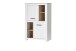 Hochschrank >ELARA< in Weiss Matt/ Bianco Eiche - 86,7x147,1x42,2cm (BxHxT)