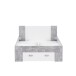 Stauraumbett >Bob< in Betonoptik Lichtgrau / Weiss  - 203,6x86x143,4cm (BxHxT)