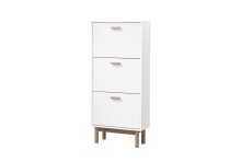 Schuhschrank >Orvar< in Weiß - 58x131x25cm...