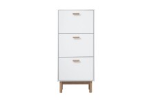 Schuhschrank >Orvar< in Weiß - 58x131x25cm...