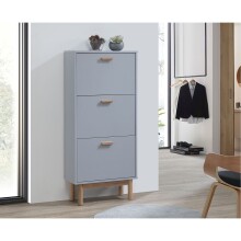 Schuhschrank >Orvar< in Grau - 58x131x25cm (BxHxT)