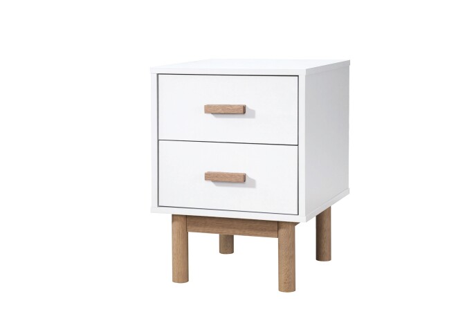 Nachtkommode >Orvar< in Weiß - 40x55x44cm (BxHxT)
