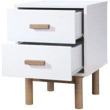 Nachtkommode >Orvar< in Weiß - 40x55x44cm (BxHxT)