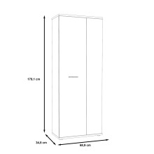 Schuhschrank >NET106< in Betonoptik Lichtgrau / Weiss - 68,9x179,1x34,8 (BxHxT)