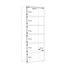 Schuhschrank >NET106< in Betonoptik Lichtgrau / Weiss - 68,9x179,1x34,8 (BxHxT)