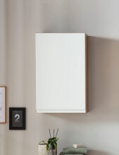 Hängeschrank >Paris< in weiß, Wotaneiche, MDF - 40x64x20cm (BxHxT)