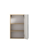 Hängeschrank >Paris< in Betongrau, Wotaneiche, MDF - 40x64x20cm (BxHxT)
