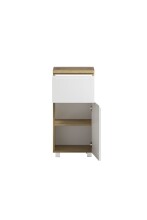 Unterschrank >Paris< in weiß, wotaneiche, MDF - 40x79x35cm (BxHxT)