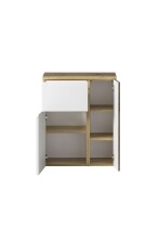Unterschrank >Paris< in weiß, wotaneiche, MDF - 65x79x35cm (BxHxT)