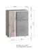 Unterschrank >Paris< in weiß, wotaneiche, MDF - 65x79x35cm (BxHxT)