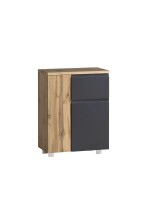 Unterschrank >Paris< in grau/Wotaneiche, MDF -...