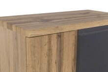 Unterschrank >Paris< in grau/Wotaneiche, MDF - 65x79x35cm (BxHxT)