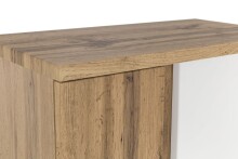 Midischrank >Paris< in weiß/ Wotaneiche, MDF - 65x130x35cm (BxHxT)