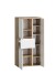 Midischrank >Paris< in weiß/ Wotaneiche, MDF - 65x130x35cm (BxHxT)