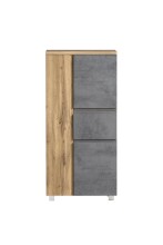 Midischrank >Paris< in Betongrau/ Wotaneiche, MDF -...