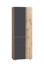Seitenschrank >Paris< in grau / Wotaneiche, MDF -...