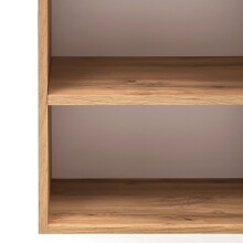 Seitenschrank >Paris< in grau / Wotaneiche, MDF - 65x180x35cm (BxHxT)
