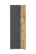 Seitenschrank >Paris< in grau / Wotaneiche, MDF -...