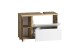 Waschbeckenunterschrank >Paris< in weiß, Wotaneiche, MDF - 85x54x35cm (BxHxT)